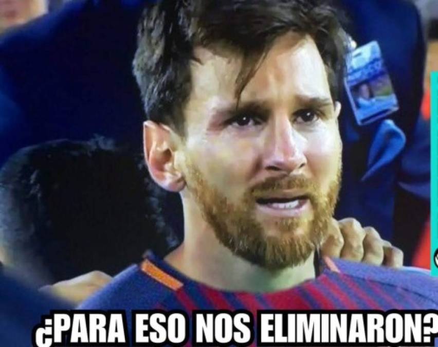 Los memes en Facebook también recordaron al Barcelona y Lionel Messi, equipo eliminado en los cuartos de final de la Champions League por la Roma.
