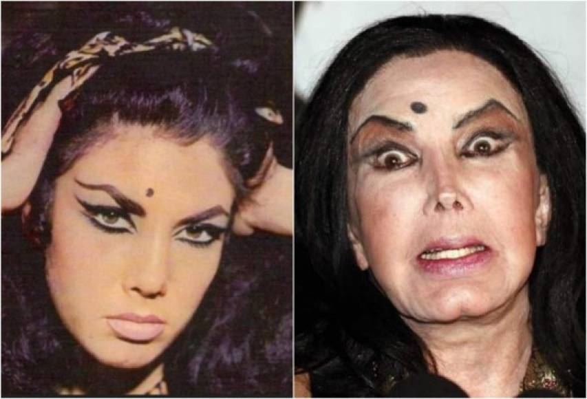 Irma Serrano 'La Tigresa' en vez de mejorar la apariencia de su rostro, se convirtió en otra persona carente de belleza debido a tanta cirugía.