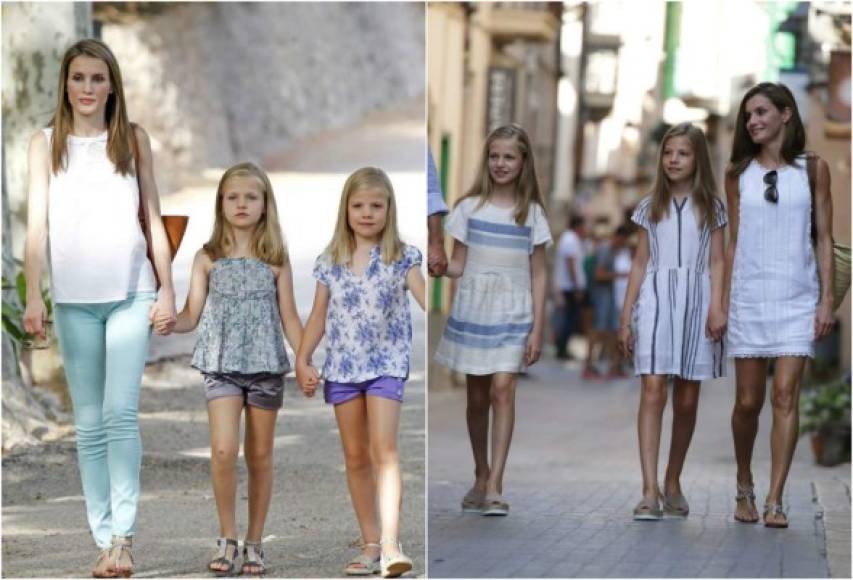 Leonor y Sofía, 12 y 10 años respectivamente, son vistas en público en muy pocas ocasiones, como las del desfile militar del 12 de octubre, el posado veraniego de Marivent y la misa de Semana Santa en Palma de Mallorca.