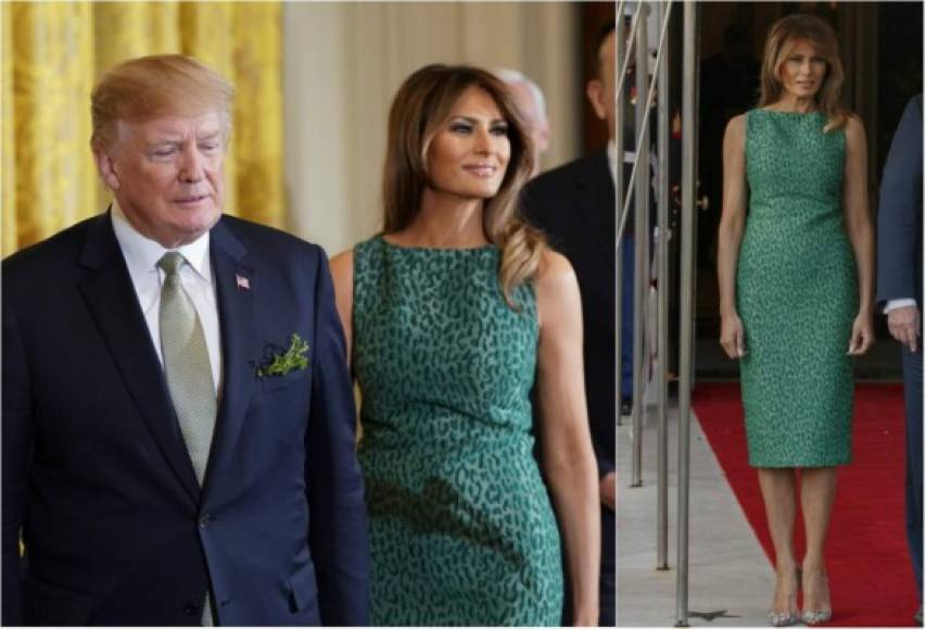 Melania Trump lo hizo de nuevo. La primera dama estadounidense volvió a acapar la atención en un evento ofical de la Casa Blanca para conmemorar el Día de San Patricio.