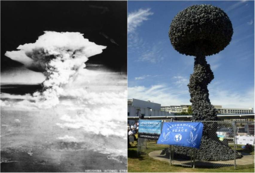 Un arbol memorial en Hiroshima recuerda la explosión causada por la bomba llamada 'little boy' por Estados Unidos.
