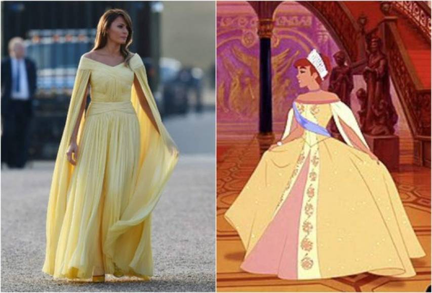 Otros creen que el vestido de Melania es muy parecido al de la Duquesa Anastasia Nikoláyevna Románova en la adaptación de Disney sobre la leyenda rusa.