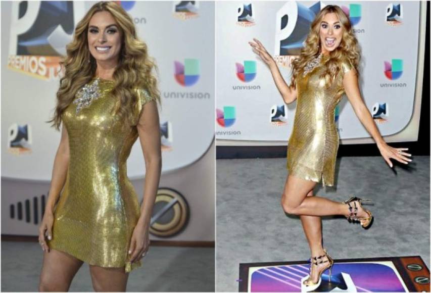 La conductora mexicana Galilea Montijo fue una de las mejores vestidas ayer en la alfombra de Premios Juventud.