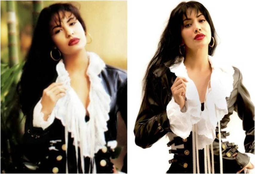 En esta imagen se puede ver la caracterización de la actriz mexicana de 30 años, como Selena Quintanilla.