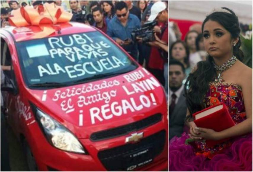 Después de dos días de su fiesta, Rubí se siente más tranquila y ha compartido detalles que la emocionaron a través de su cuenta en Instagram. La quinceañera más famosa de México incluso consultó a sus seguidores si debe aceptar o no el carro que le llevó hasta La Joya el alcalde que admitió haber 'robado poquito'. El alcalde de San Blas, en México, Hilario Ramírez Villanueva, famoso por haber admitido en 2014 que durante su gestión, entre 2008 y 2011, robó 'poquito', le regaló a la famosa quinceañera, Rubí Ibarra, un automóvil para que la joven pueda asistir al colegio.