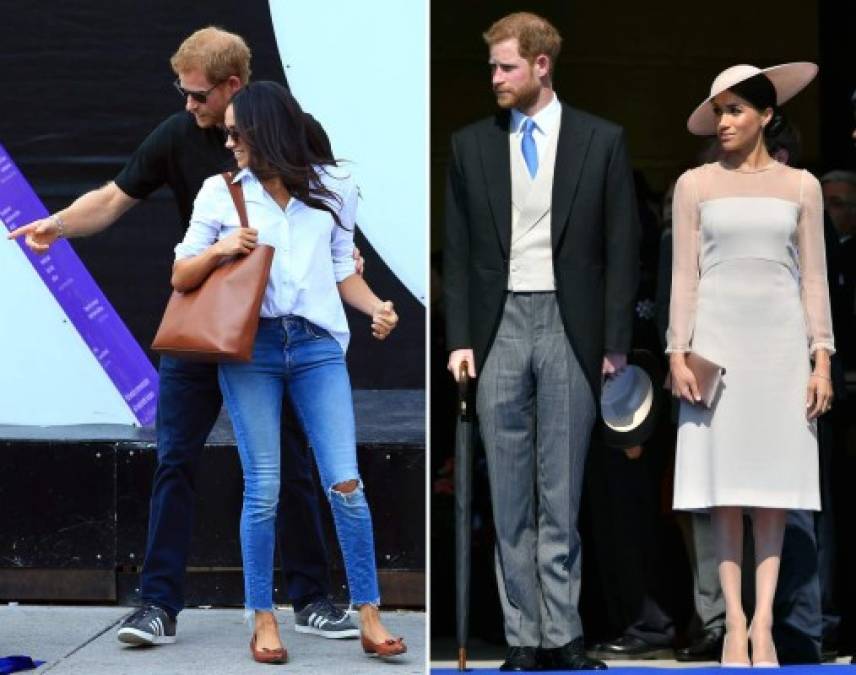 Al casarse con el príncipe Harry Meghan tuvo que adoptar un nuevo estilo apegado a los protocolos reales muy diferentes a las normas que rigen la moda en Hollywood.