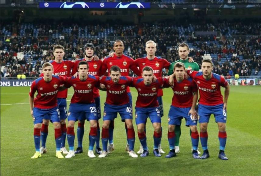 El once titular del CSKA de Moscú para enfrentar al Real Madrid.