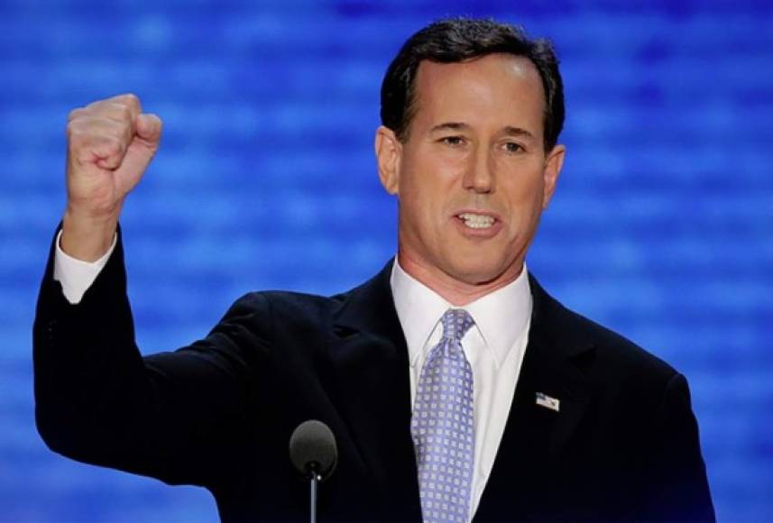 14. El exsenador Rick Santorum. En 2012, el exrepresentante de Pensilvania se impuso en las primarias de Iowa y quedó en segundo lugar ante el candidato republicano elegido, el exgobernador de Massachusetts Mitt Romney.