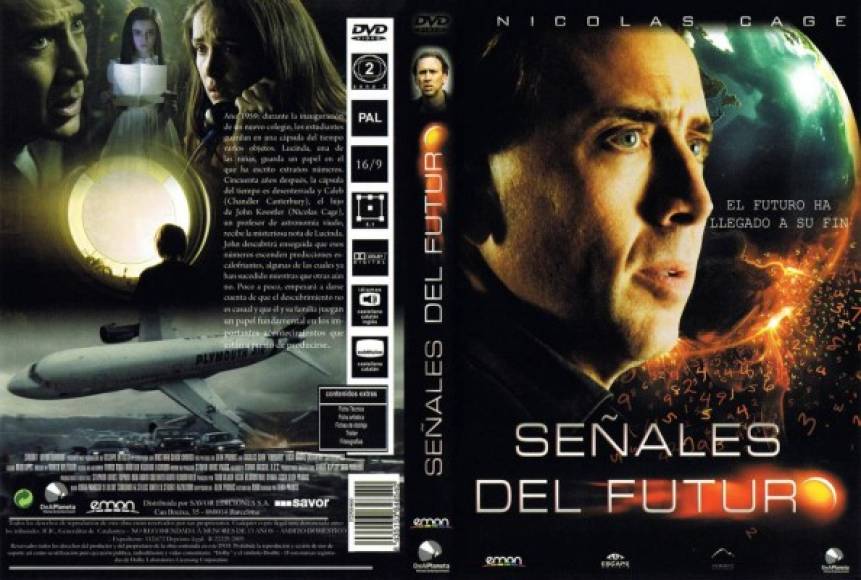 Señales del futuro<br/>El gran Alex Proyas (El cuervo, Dark City) dirigió esta electrizante cinta apocalíptica en la que Nicolas Cage es un astrofísico que trata de averiguar el significado de unos números encontrados en una cápsula del tiempo enterrada 50 años atrás.