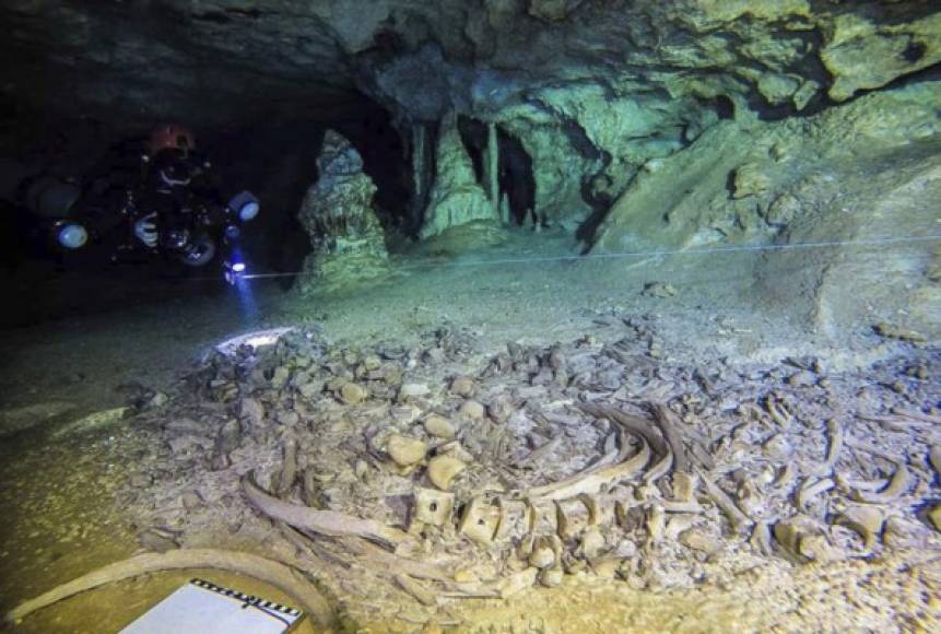 En total 'la cueva inundada más grande del mundo' tiene una extensión de 347 kilómetros, y los restos arqueológicos tienen en su mayoría 'un grado de conservación asombrosos', con una 'extensa temporalidad de más de 10.000 años', destacó el INAH.
