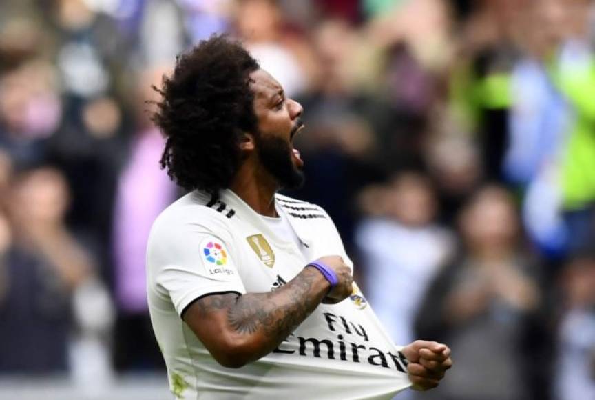 Marcelo fue quien acabó con la sequía de goles del Real Madrid, pero no fue suficiente. Foto AFP