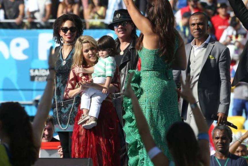 Shakira en el mundial de Brasil 2014 junto a Milan. En este momento la cantante estaba embarazada de su segundo hijo.