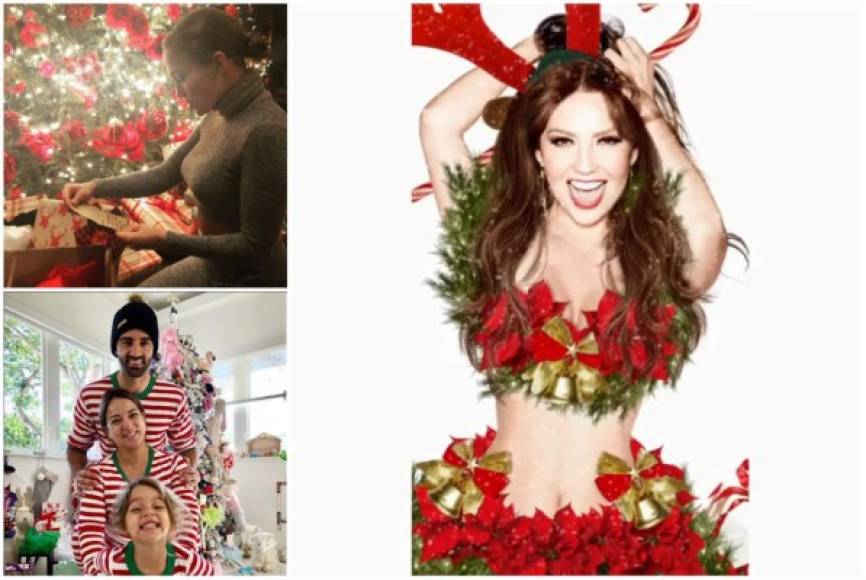 A través de Instagram varios famosos publicaron sus experiencias navideñas junto a sus seres queridos. Thalía fue una de las que más compartió imágenes.