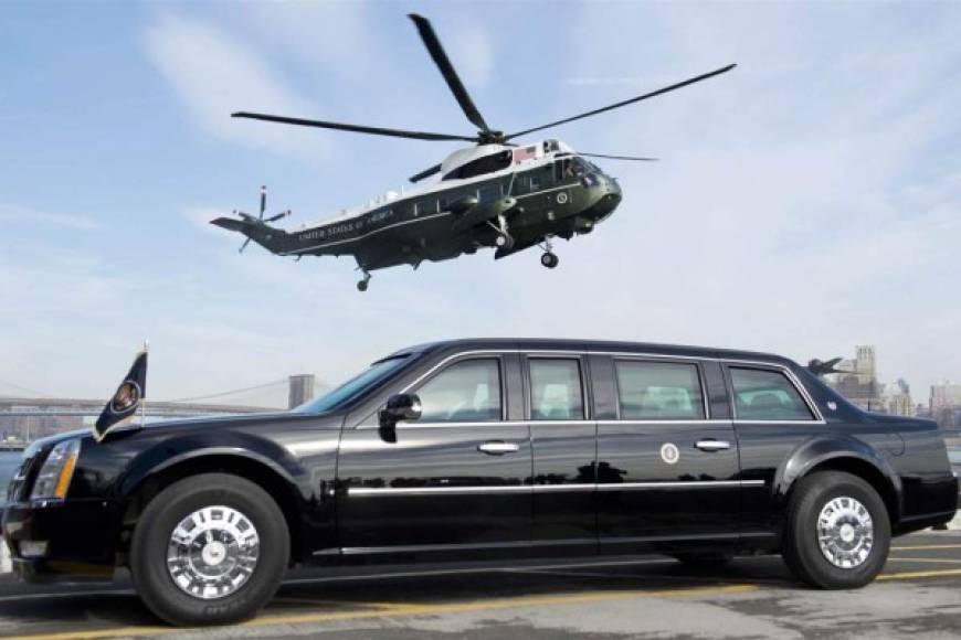El mandatario se traslada en el Cadillac One, la limusina blindada y armada conocida como La Bestia y preparada para resistir ataques químicos y bacteriológicos; lleva en el maletero oxígeno y bolsas de sangre del propio Obama.