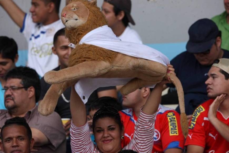 El león de la suerte, así los aficionados se identifican con su amado equipo.