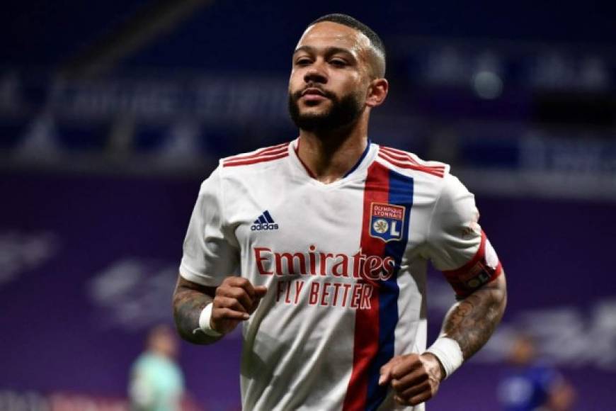 Memphis Depay:Medios españoles señalan que el delantero holandés es otro de los que sería anunciado esta semana como nuevo jugador del Barcelona. En los últimos años destacó en el Lyon de Francia. Foto AFP.