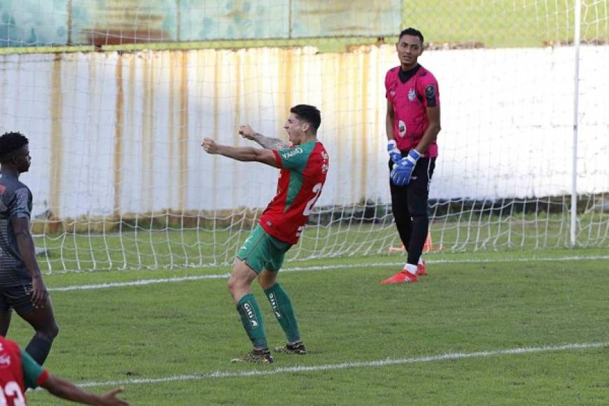 La eufórica celebración del argentino Ryduan Palermo tras el gol de Yaudel Lahera. Foto Neptalí Romero