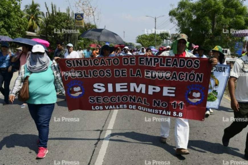 Los manifestantes vinieron incluso desde fuera de San Pedro Sula.