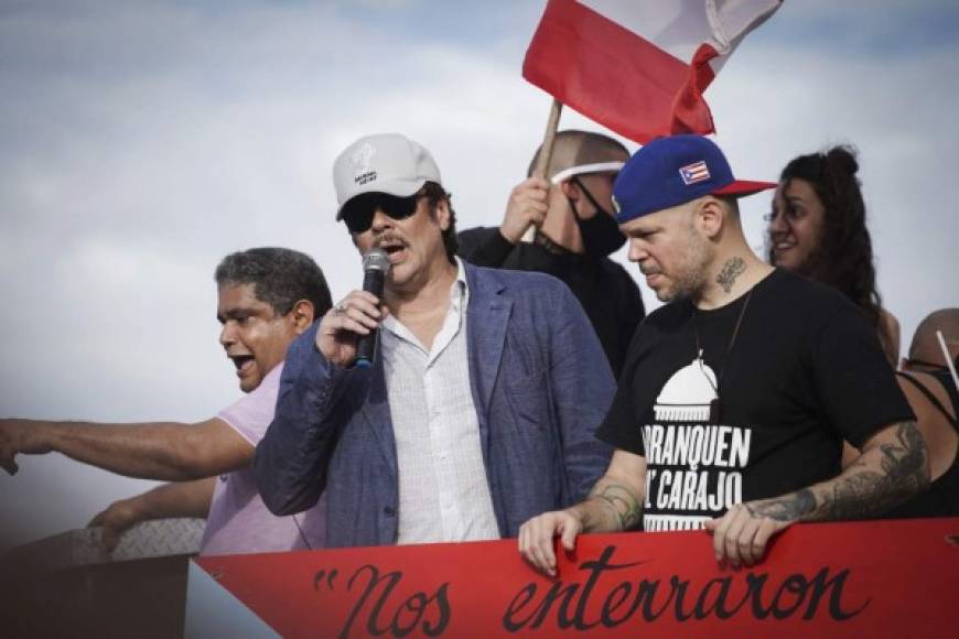 En las protestas pasadas también participó el actor Benicio Del Toro.