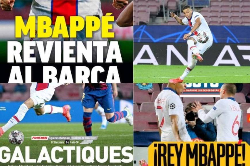 Los medios internacionales han destacado al crack francés Mbappé luego de marcar un triplete en la paliza de 4-1 que le propinó PSG al Barcelona por la ida de octavos de la Champions League.