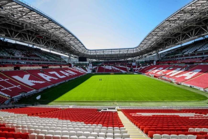 Kazan Arena - Ubicado en la ciudad de Kazán, tiene una capacidad de 45.500 espectadores. Su construcción costó 450 millones de dólares y fue inaugurado en 2013. Foto AFP
