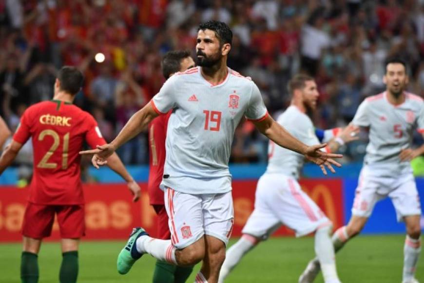 Diego Costa marcó el empate de España contra Portugal. Foto AFP