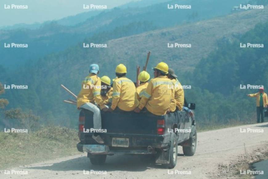 Más de 120 personas trabajan en las labores para controlar el incendio en El Hatillo y El Carpintero.