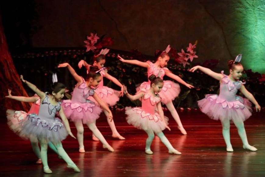 El acto Las Flores conformado por las niñas de ballet de 5 años encantó a los asistentes durante la muestra La danza de la vida.