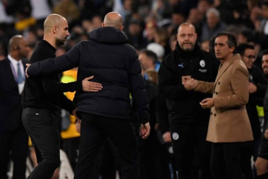 Pep Guardiola saludó a Zidane al final del partido.