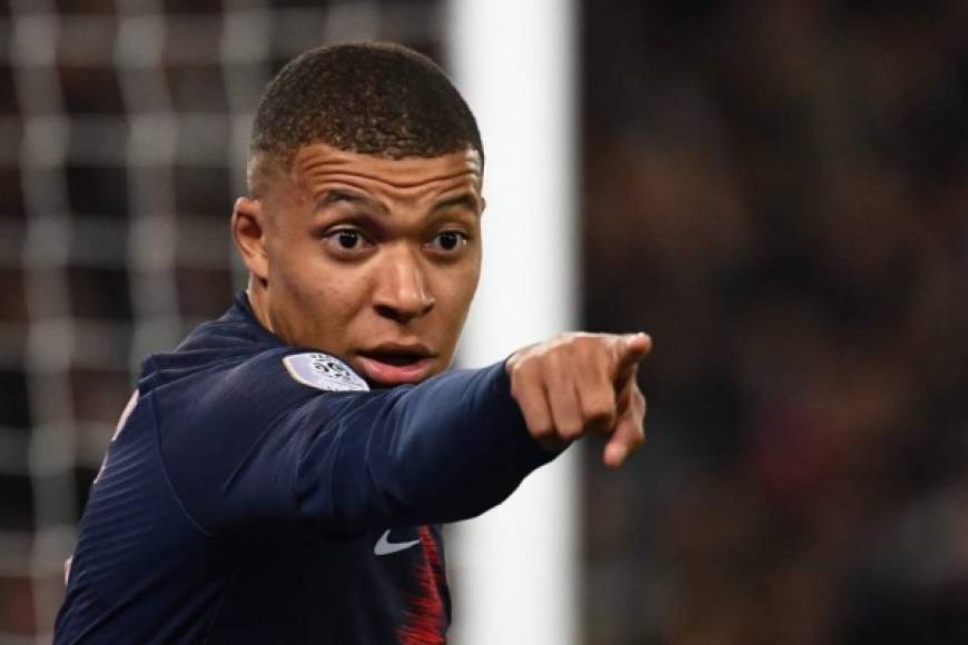 Kylian Mbappé: El segundo lugar es para el joven delantero francés que brilla en el PSG, el campeón del mundo en Rusia 2018 suma 27 goles.