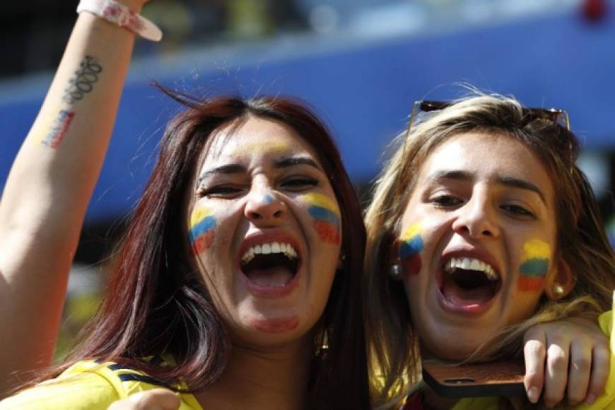 Las colombianas gritaron desde las graderías su amor por Falcao y James Rodríguez.