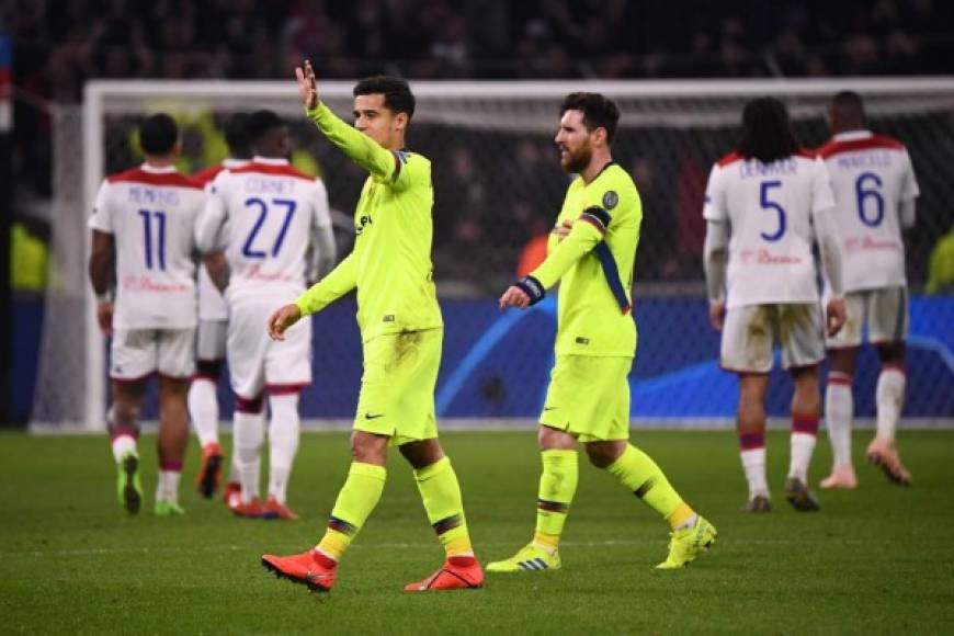 Messi y Coutinho al final del partido.