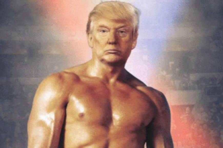 Donald Trump presumió de su 'hermoso pecho' en redes sociales al publicar un extraño montaje de su rostro con el cuerpo de Rocky Balboa, personaje de Sylvester Stallone, en la famosa saga para intentar desmentir los rumores sobre sus supuestas complicaciones de salud en los últimos días.