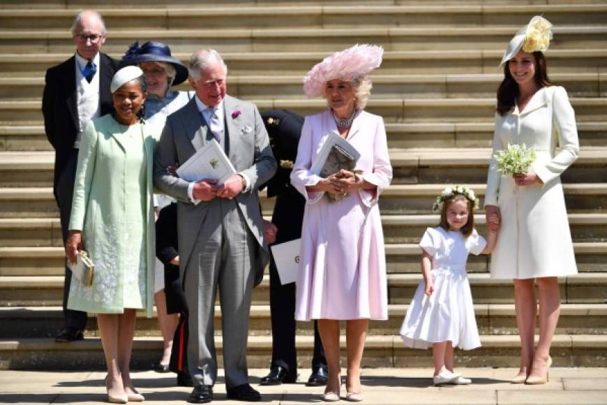 Doria, junto al príncipe Carlos, su esposa Camilla, la princesa Charlotte y la duquesa de Cambridge, Kate Middleton.