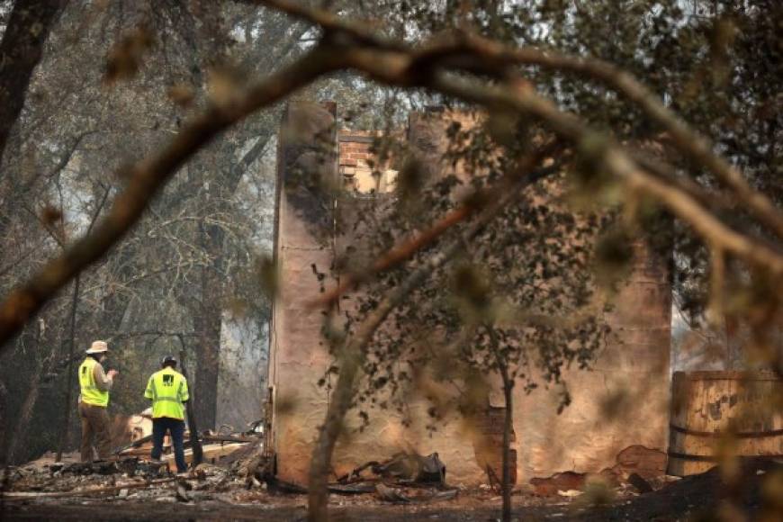 Al menos una docena de bodegas ardieron desde que estalló este incendio, que esta semana devastó más de 20.000 hectáreas.