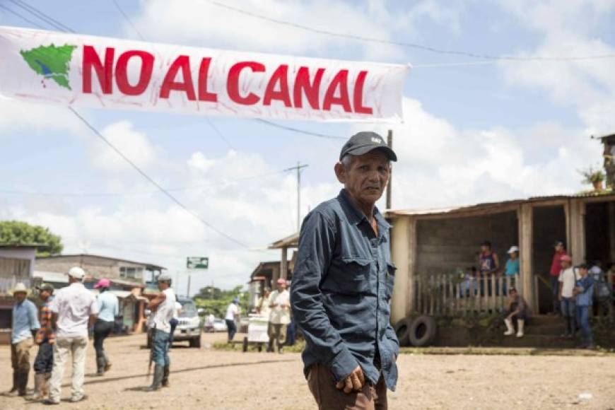 NICARAGUA. Contra canal interoceánico. Un campesino participa en la marcha número 91 contra la construcción del canal interoceánico de Nicaragua, en la comunidad de la Fonseca.