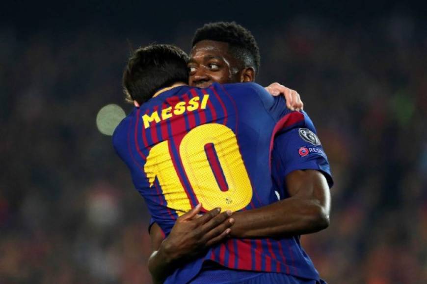 El joven Dembélé no ocultó su alegría por haberse estrenado como goleador del Barcelona.