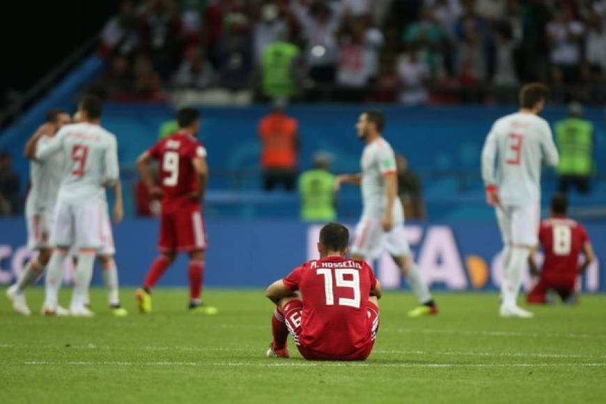 La tristeza de los iraníes por perder contra España. Foto AFP