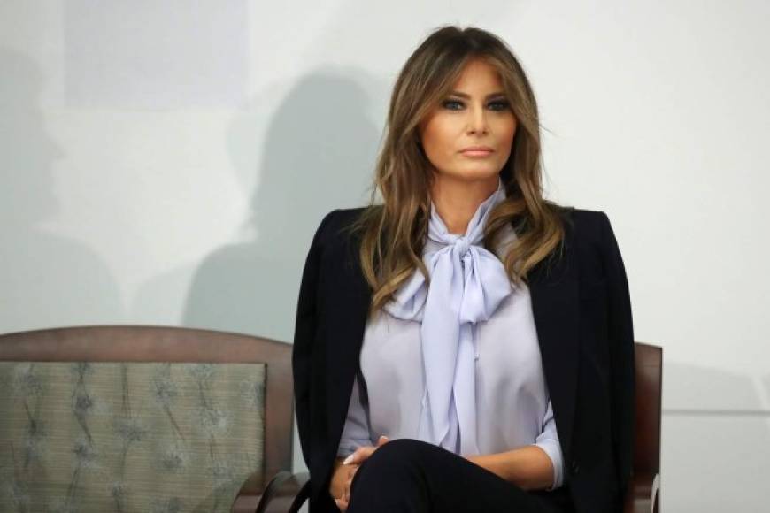 ROCKVILLE, MD - AUGUST 20: U.S. first lady Melania Trump attends a Federal Partners in Bullying Prevention summit at the Health Resources and Service Administration August 20, 2018 in Rockville, Maryland. The first lady attended the federal anti-cyber-bullying summit just days after President Donald Trump referred to former aide Omarosa Manigault Newman as a 'dog' on Twitter. Chip Somodevilla/Getty Images/AFP<br/><br/>== FOR NEWSPAPERS, INTERNET, TELCOS & TELEVISION USE ONLY ==<br/><br/>