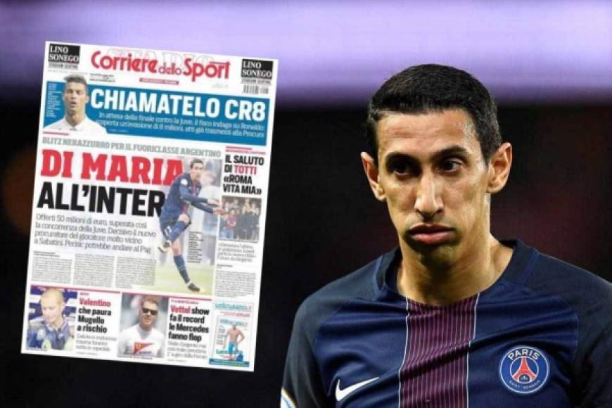 En Italia insisten en el interés del Inter de Milán por fichar a Ángel Di María. Según el Corriere dello Sport, el club ya habría presentado una oferta de 50 millones de euros para hacerse con el argentino de cara a la próxima temporada. La Juventus también estaría interesada pero, según este periódico, el Inter cuenta con más opciones.