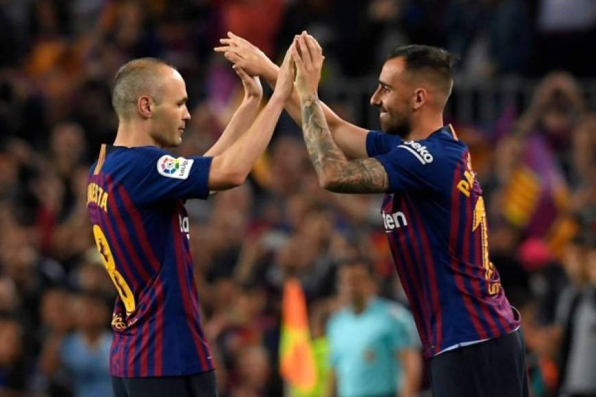 Paco Alcácer ingresó en lugar de Iniesta. Foto AFP