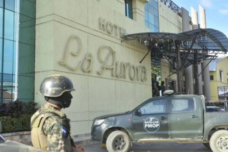 Las autoridades aseguraron el Hotel La Aurora de La Ceiba.