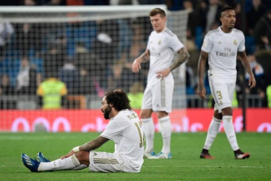 Marcelo acabó fundido y triste al final del partido.