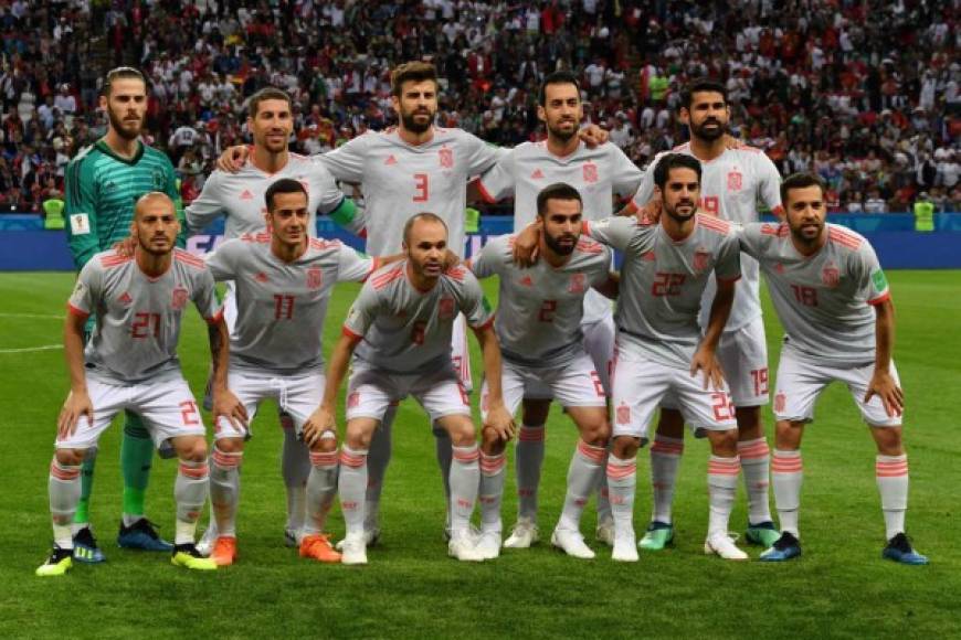 El once titular de España para enfrentar a Irán en el Mundial de Rusia 2018. Foto AFP