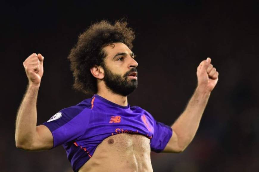 11-Mohamed Salah: El delantero egipcio del Liverpool cuenta con 18 goles.