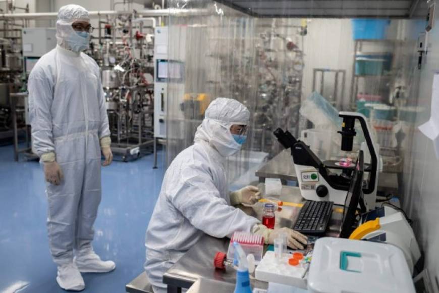 Ubicado en Changping, en la gran periferia de Pekín, técnicos de laboratorio controlan la calidad de la vacuna experimental, a base de patógenos inertes tomados de monos en los que fueron probadas las primeras dósis.