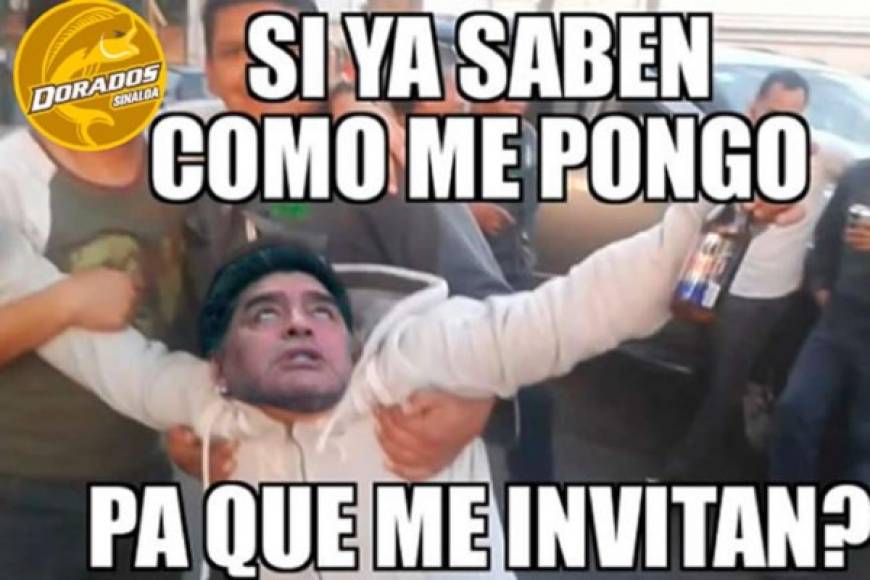 En redes sociales se viralizaron memes de Maradona después de oficializar su llegada a Dorados de Sinaloa.