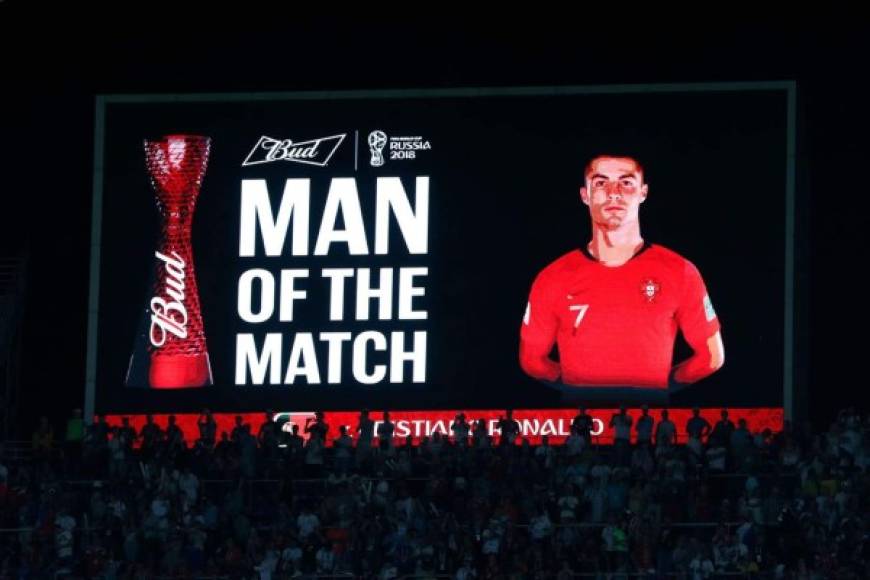 Cristiano Ronaldo fue elegido por los organizadores del Mundial de Rusia 2018 como el Jugador del Partido. Foto AFP