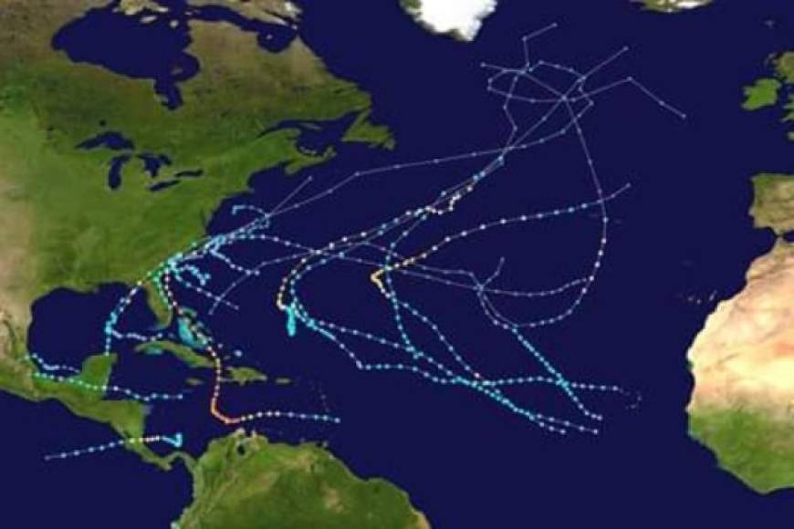 3. La temporada más activa de huracanes en los últimos cuarenta años fue la de 2005, la cual registró 28 eventos de mayor o menor magnitud.