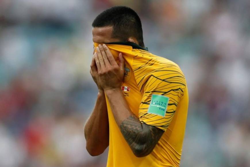 Tim Cahill, capitán de Australia, se despidió entre lágrimas del Mundial de Rusia 2018. Foto AFP